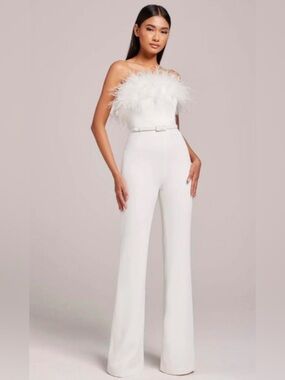 NWT Nadine Merabi Colette White Jumpsuit